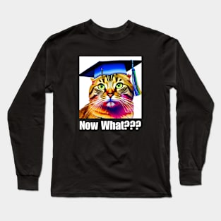 Now What? Clueless Cat - Graduation Design Long Sleeve T-Shirt